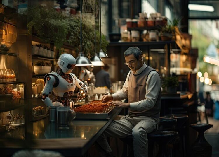 robot serving food futuristic cafe 151355 55205