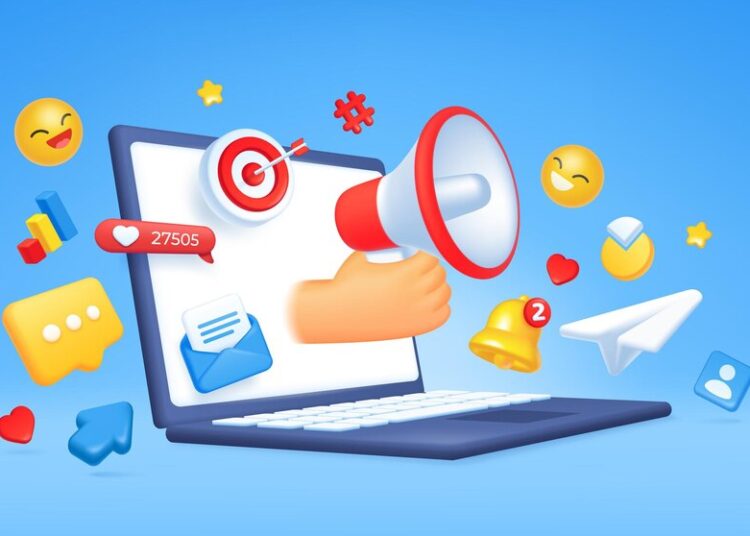 3d digital marketing social media online communication concept targeted advertising internet business promotion vector illustration 461812 1140
