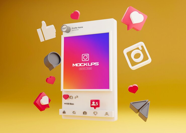 mockup instagram social media 3d 302781 69 2
